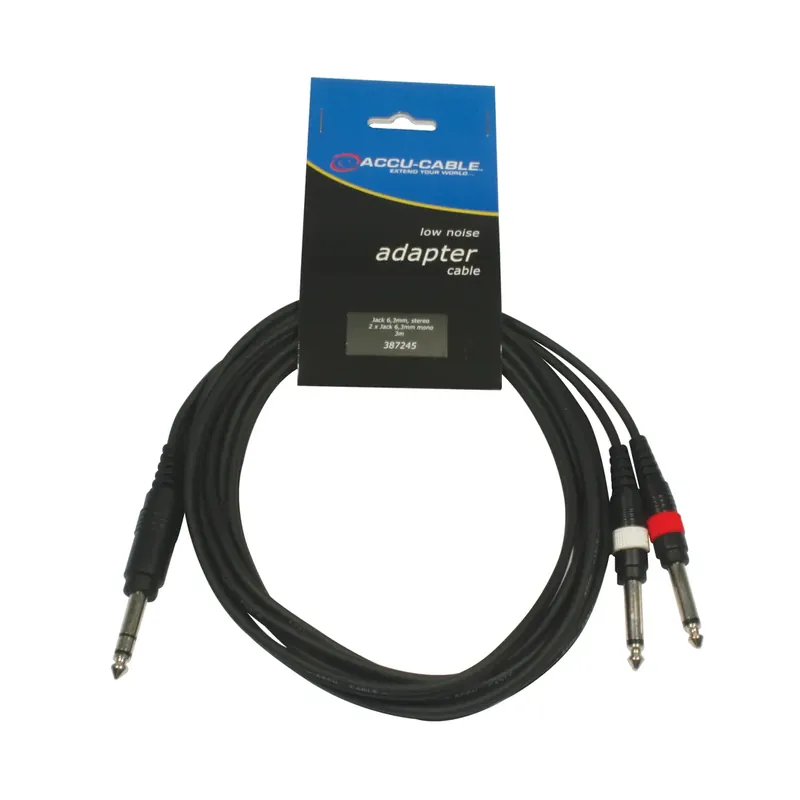 Köp online Accu-Cable 1x6.3mm Ma ST > 2x6.3mm Ma MO 3m
