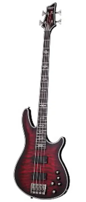 Schecter Hellraiser Extreme-4 Crimson Red Burst Satin I lager