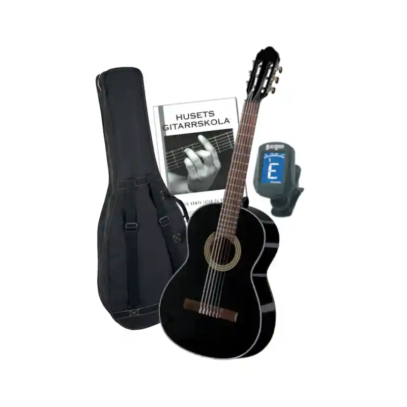 Beställ nu Husets Gitarr 3/4 Svart Nybörjarpaket