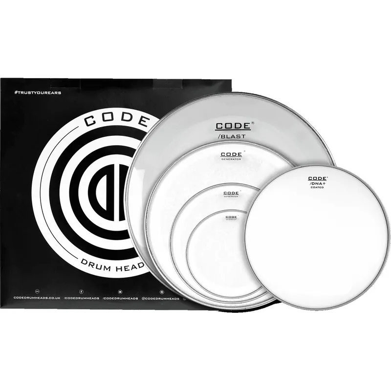 Code Drum Heads Generator Clear Rock Set trumskinn set 10-12 Endast idag