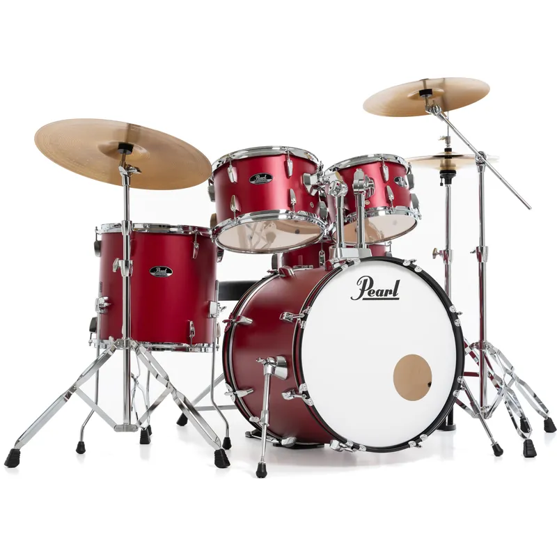 Pearl RS505BC/C747 Roadshow Matte Red Drum Kit + Cymbals Fri frakt