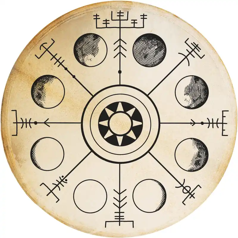 Terré percussion Shaman Drum Vegvisir - Goat 50cm Frame Dru Rea