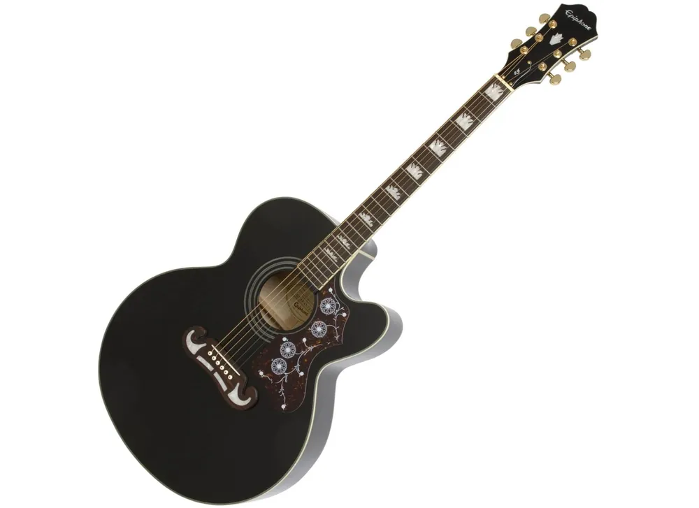 Nedsatt pris Epiphone EJ-200SCE (Solid Top) Black Acoustics