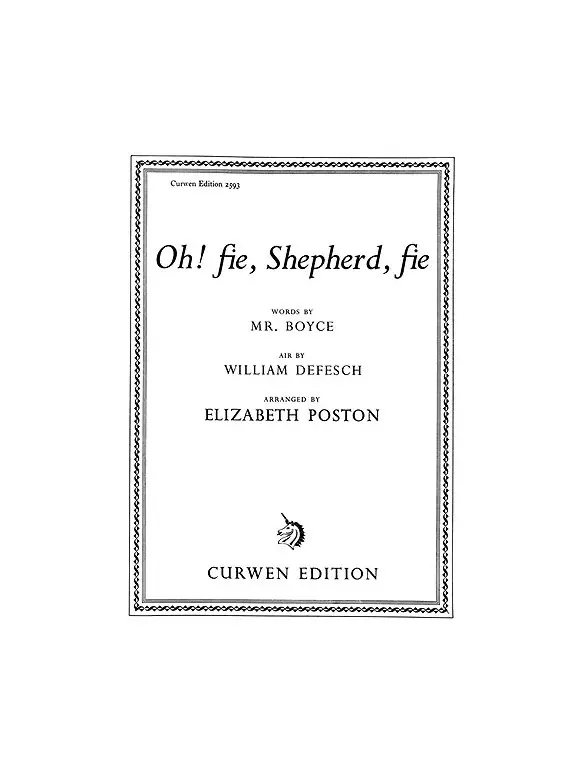 Defesch, W Oh! Fie, Shepherd, Fie Voice/Piano I lager