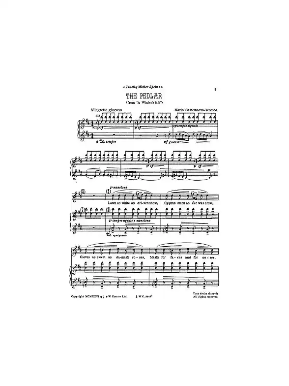 Rabatter Mario Castelnuovo-Tedesco: Shakespeare Songs Book 8