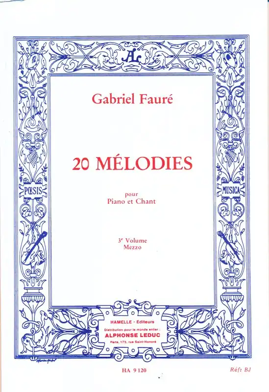 Gabriel Fauré: 20 Mélodies Vol.3 (mezzo) (Voice & Piano) Bästa pris
