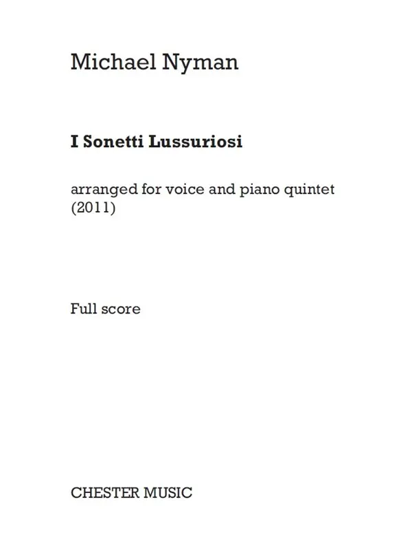 Michael Nyman: I Sonetti Lussuriosi (Full Score) Endast idag