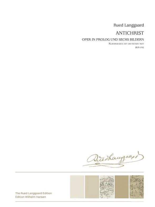 Rued Langgaard: Antikrist / Antichrist (German Vocal Score) Bästa pris