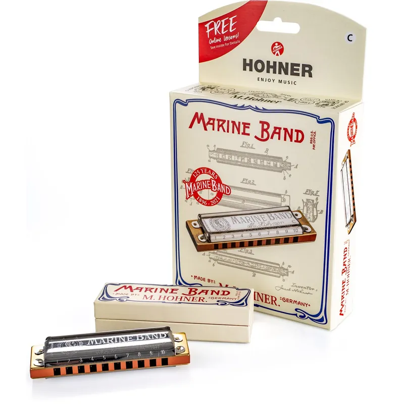 Hohner Marine Band 125th Anniversary Diatonic Harmonica in C Populär