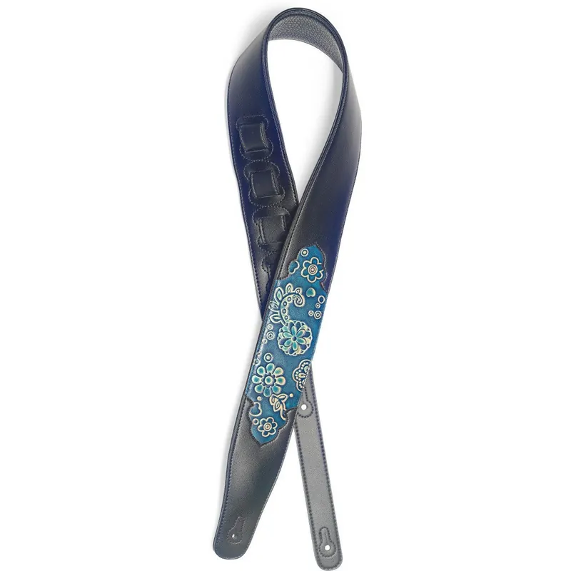 Premium Stagg SPFL PSLY 1 BLU Guitar Strap with Blue Paisley Pattern