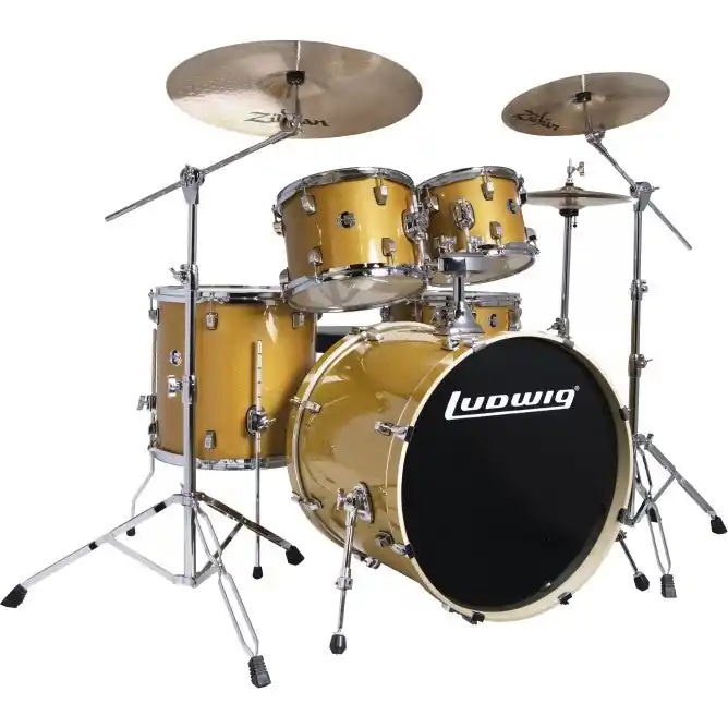 Ludwig El. Evolution Gold Sparkle Rock 5-Piece Shell Set wit Sänkt pris
